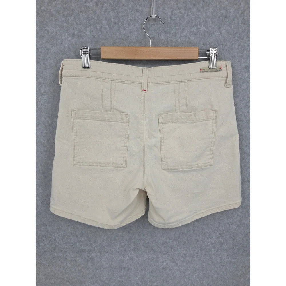 Anthropologie Pilcro Slim Boyfriend Denim Jean Shorts Cream Button Fly Sz 28 - Picture 10 of 16